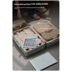 Customized Full Aluminum Alloy Trolley Travel Bag Wide Handle Trolley Case Business Metal Luggage 20/24inch Carry on Suitcase