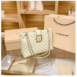 Genuine Leather Women's Stylish Diamond-Shape Large-Capacity Tote Crossbody Bag for All Seasons-for Summer Autumn Winter Spring