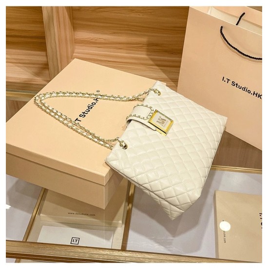 Genuine Leather Women's Stylish Diamond-Shape Large-Capacity Tote Crossbody Bag for All Seasons-for Summer Autumn Winter Spring