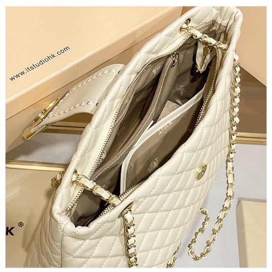 Genuine Leather Women's Stylish Diamond-Shape Large-Capacity Tote Crossbody Bag for All Seasons-for Summer Autumn Winter Spring