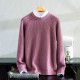 Men's 100% Cashmere Winter Cardigan Low Neck Bottoming Knitted Sweater with Padded Neck Fall/Winter Collection-Wholesale