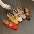 2025 Women's Elegant Ballet Evening Flat Mary Jane Shoes Korean French Style Rivet Toe Shallow Mouth High Slip-On for Autumn