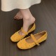 2025 Women's Elegant Ballet Evening Flat Mary Jane Shoes Korean French Style Rivet Toe Shallow Mouth High Slip-On for Autumn
