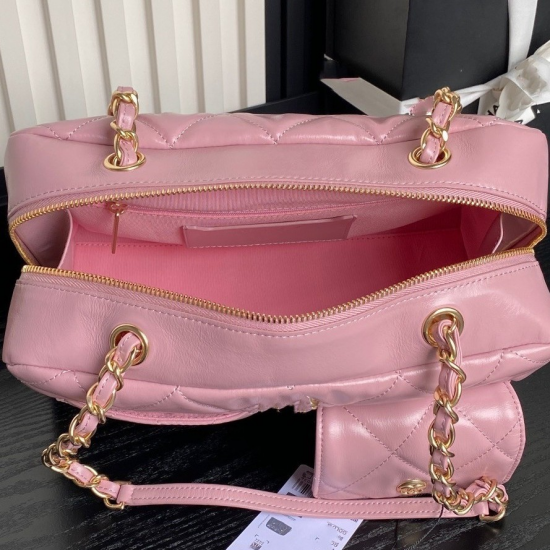 High Quality Women's Retro Metal Leather Shoulder Bag Bowling Ball Style Zipper Closure Complete Colors Surprise Delivery Gift