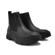 European American Men's High-Top Chelsea Boots Fashion Casual Chunky Top-Layer Cowhide for Martin Shoes Autumn Slip-On Closure