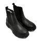 European American Men's High-Top Chelsea Boots Fashion Casual Chunky Top-Layer Cowhide for Martin Shoes Autumn Slip-On Closure