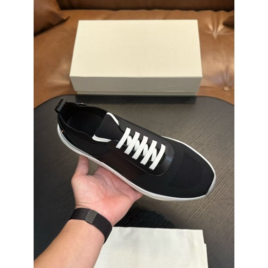 New High-quality Genuine Leather Men's Casual Sports Breathable Mesh Comfortable Lace-up Shoes