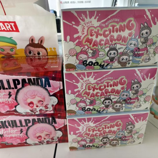Official POP MART Original labubu Exciting Macaron Big Into Energy Vinyl Plush Blind Box the Monsters labubu Plush Toy Christmas