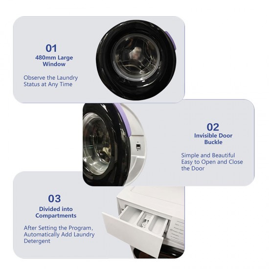 6kg 8kg 10kg Washing Machine with Dryer Automatic Front-Load Washing Machine