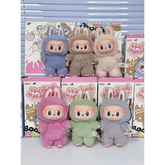 Original Real Popmart Labubu PVC Figure Plush Toy Mystery Boxes Monsters Vinyl Blind Box Doll with Seat Animation Derivatives