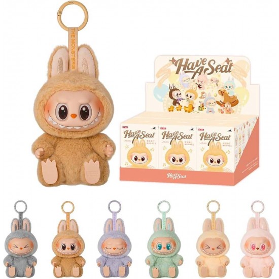 Popmart Labubu V1-V3 PVC Keychain Collection Genuine Toys Featuring Heartbeat Macaron Big Energy Series Pendant Doll Decor Gift