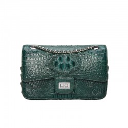 2025 New Crocodile Pattern Women's Bag Genuine Leather Fashion Single Shoulder Crossbody Bag Head Layer Leather Handbag