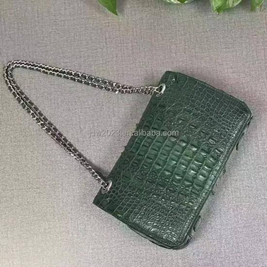 2025 New Crocodile Pattern Women's Bag Genuine Leather Fashion Single Shoulder Crossbody Bag Head Layer Leather Handbag