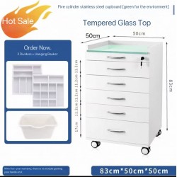 Modern Design 5-Drawer Movable Stainless Steel Dental Cabinet for Hospital Laboratory and Workshop Use