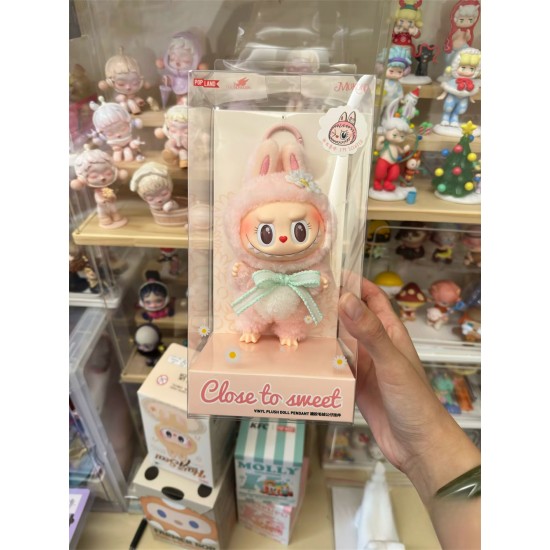 38cm Popmart Labubus Mokoko Close to Sweet Figure Pendant Plush Doll Cute Keychain Vinyl Face Toy Ornaments Home Decorations