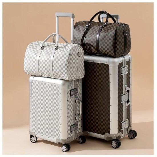 Lightweight Aluminum-Magnesium Alloy Trolley Suitcase Luggage and Travel Bag for Men's New Design
