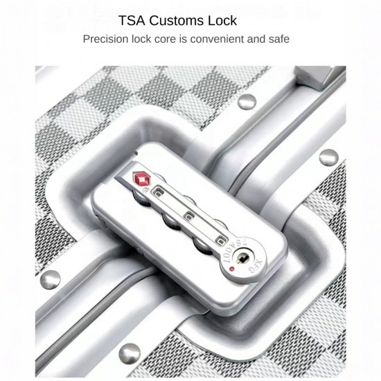 Lightweight Aluminum-Magnesium Alloy Trolley Suitcase Luggage and Travel Bag for Men's New Design