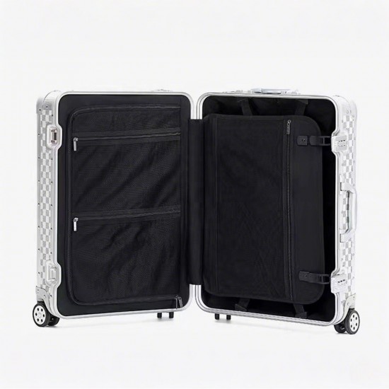 Lightweight Aluminum-Magnesium Alloy Trolley Suitcase Luggage and Travel Bag for Men's New Design