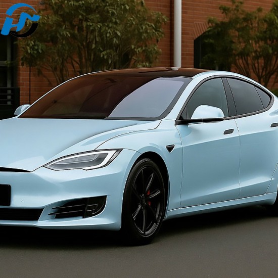 Simos High Glossy Metallic Blue Self-Adhesive Car Sticker 5x60ft Air Release Roll Whole Car Covering Vinyl Wrap Foil