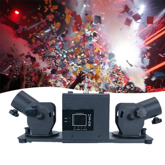 Igreslite Remote Control Battery Double-Shot Streamer Launcher DMX Control Confetti Cannon