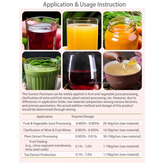 General Solid Pectinase (High Activity 300,000 U/g) Powder PG+PL+PE+Protopectinase (Full-spectrum Enzyme System)