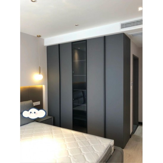 UV High Gloss Wooden Wardrobe Closet Cabinet for Bedroom Glossy Surface Cloakroom Free Combination Closets for Clothes Storage