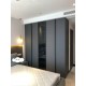 UV High Gloss Wooden Wardrobe Closet Cabinet for Bedroom Glossy Surface Cloakroom Free Combination Closets for Clothes Storage