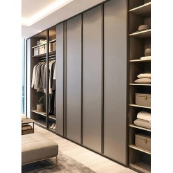 UV High Gloss Wooden Wardrobe Closet Cabinet for Bedroom Glossy Surface Cloakroom Free Combination Closets for Clothes Storage