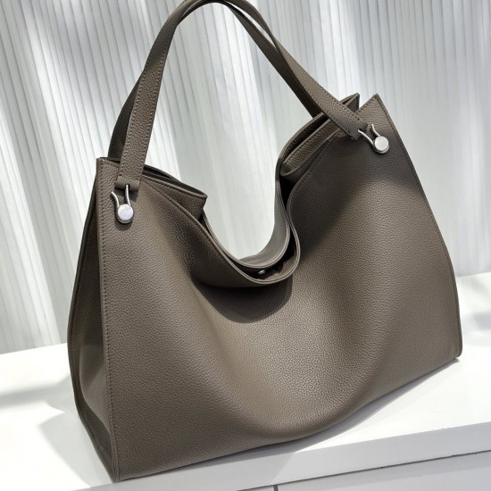 Custom Large Capacity New Genuine Leather Women's Handbag Fashion Style Outer Cowhide Interior Sheepskin Lazy Tote Bag Polyester