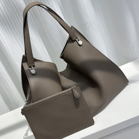 Custom Large Capacity New Genuine Leather Women's Handbag Fashion Style Outer Cowhide Interior Sheepskin Lazy Tote Bag Polyester