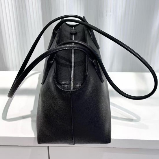 Top Layer Cowhide Women's Shoulder Handbag Retro High-Grade Long Handle All-Match Genuine Leather Zipper Large Capacity