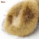 Women's Over-the-Knee Winter Snow Double Face Sheepskin Suede Leather Raccoon Fur Shearling Wool Lining Non-Slip Thermal Shoes
