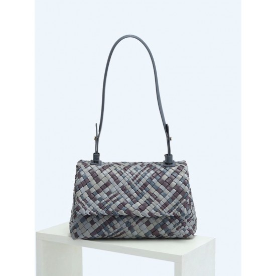 New Women's Bag Fashion Versatile Genuine Leather Handbag Premium Gift Sheepskin Handmade Weaving Bag