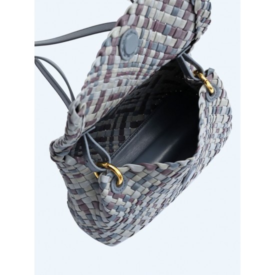 New Women's Bag Fashion Versatile Genuine Leather Handbag Premium Gift Sheepskin Handmade Weaving Bag