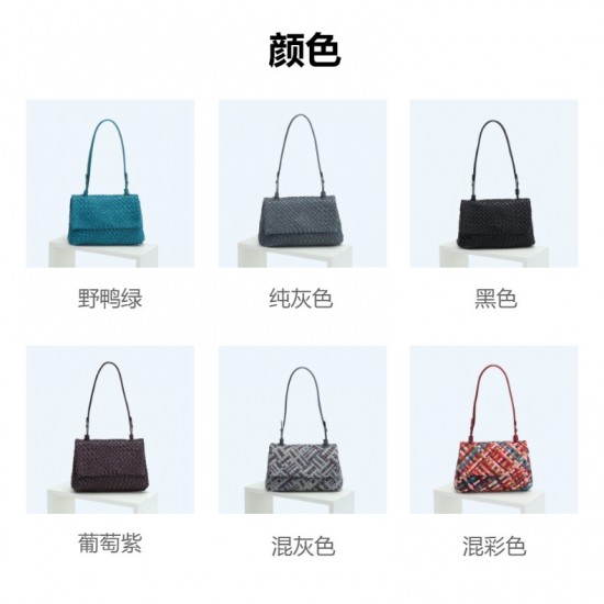 New Women's Bag Fashion Versatile Genuine Leather Handbag Premium Gift Sheepskin Handmade Weaving Bag