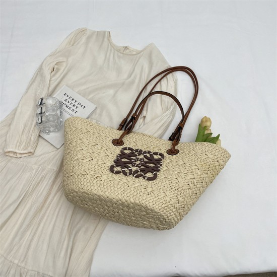 Wholesale Rattan Straw Bag Summer Beach Woven Tote Bags Seaside Holiday Handbag Raffia Shoulder Bags
