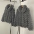 OFTBUY Women's Winter Cardigan Reversible Warm Thick Jacket with Natural Short Fox Fur Windproof Puff Coat for Casual Wear
