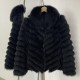 OFTBUY Women's Winter Cardigan Reversible Warm Thick Jacket with Natural Short Fox Fur Windproof Puff Coat for Casual Wear
