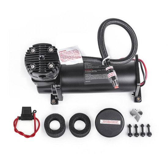 USA Stock 12V 480c Black Air Ride Suspension Compressor Kit 200 PSI OUTLET 3/8 NPT Car Air Suspension Compressor/ Pump
