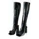 Autumn/Winter Women's Mid-Calf Boots Waterproof Platform High Heel Square Toe Block Heel Large Solid Color Side Zipper High