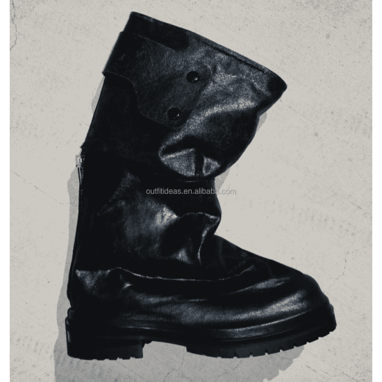 Calf Leather Back Zip Unisex Women Moon Trendy Safety Combat Shoes for Men Dragonrider Boots Black Biker Marathon Boot for Men