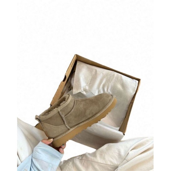 Genuine Goods 2024 Uggs Tutz Snow Boots Fleece Fur Warm Thick-soled slippers Muffin Bottom Heel-free Shoes Women's Uggly Boots