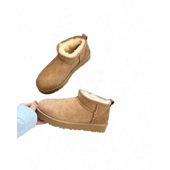 Genuine Goods 2024 Uggs Tutz Snow Boots Fleece Fur Warm Thick-soled slippers Muffin Bottom Heel-free Shoes Women's Uggly Boots