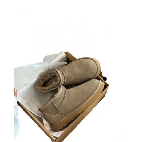 Genuine Goods 2024 Uggs Tutz Snow Boots Fleece Fur Warm Thick-soled slippers Muffin Bottom Heel-free Shoes Women's Uggly Boots