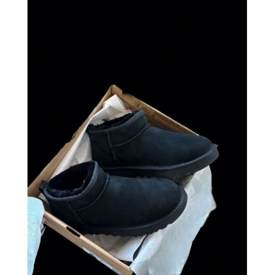 Genuine Goods 2024 Uggs Tutz Snow Boots Fleece Fur Warm Thick-soled slippers Muffin Bottom Heel-free Shoes Women's Uggly Boots