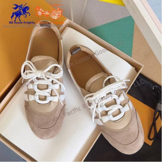 Genuine Goods Sneakerina Series Couples' Shoes Ballet Sneakers Dexter Shoes Casual Flat Shoes Suede Cow Leather Sneakers Lace-Up