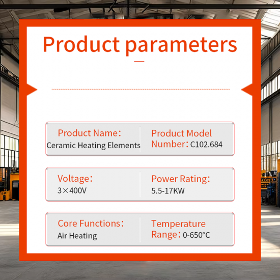Ceramic Large 3*400V 3*5500w Temperature Control Air Heating Element  for Bag Making Machine Heating Production Line