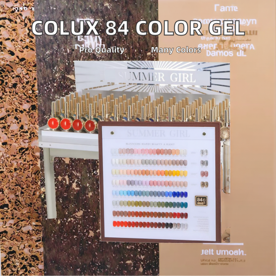 COLUX 2024 Professional High Quality 84 Colors Multicolor Nail Gel UV Hot Sale Salon Non-Toxic Eco-Friendly for DIY LED Lamp
