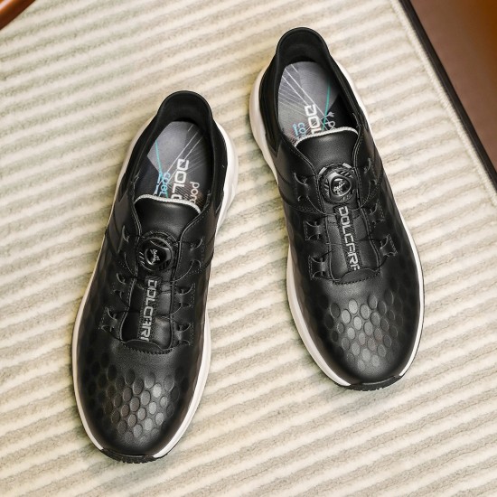 Desai All-Match Fashion Soft-Sole Lightweight Outdoor Jogging Sneakers Rotating No Lace-Up Buttons Autumn Walking Style Shoes