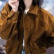 Factory Wholesale New Clothes Women's Leather Jacket Coat Brown Genuine Sheepskin Leather Suede Jacket for Ladies